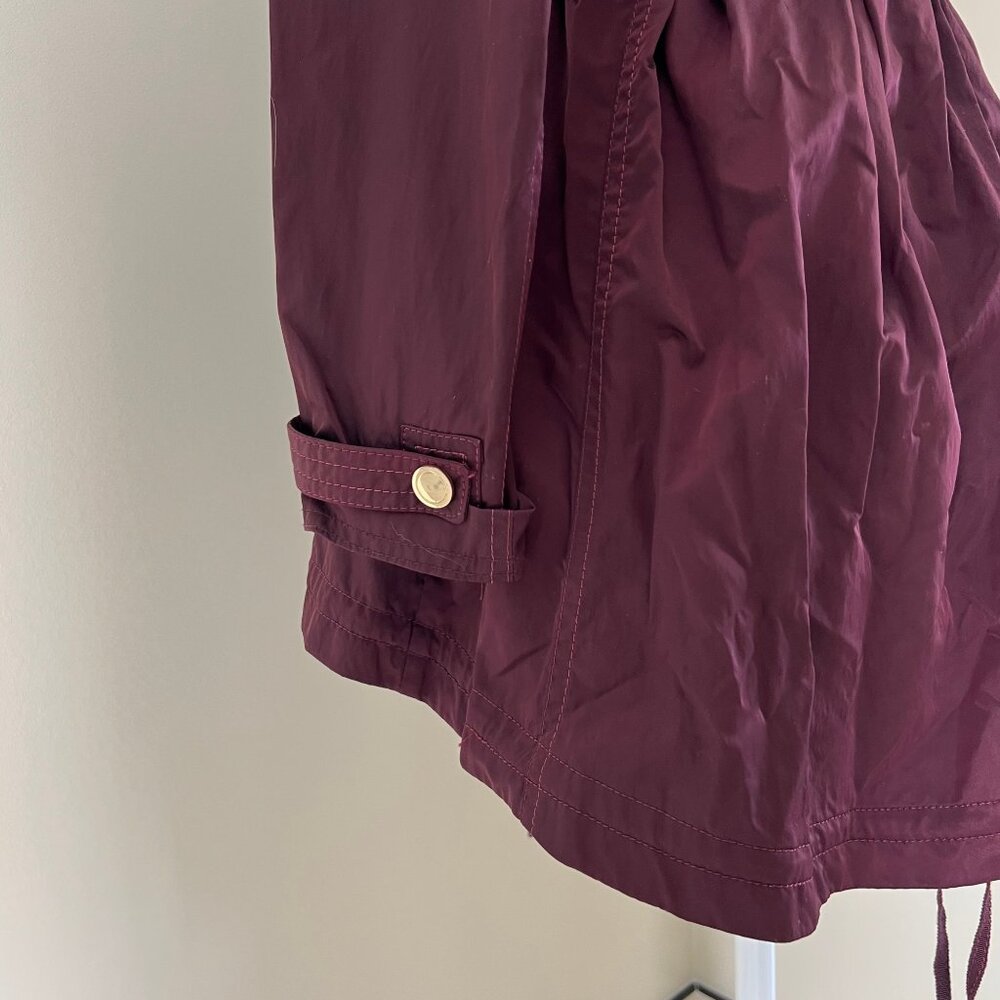 WHBM White House Black Market Plum Purple Trench Coat Size 0 - Picture 4 of 7